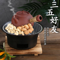 Stainless Steel Korean Style Charcoal Grill Portable Outdoor Camping BBQ Stove Round Grill Pan for Home Gatherings