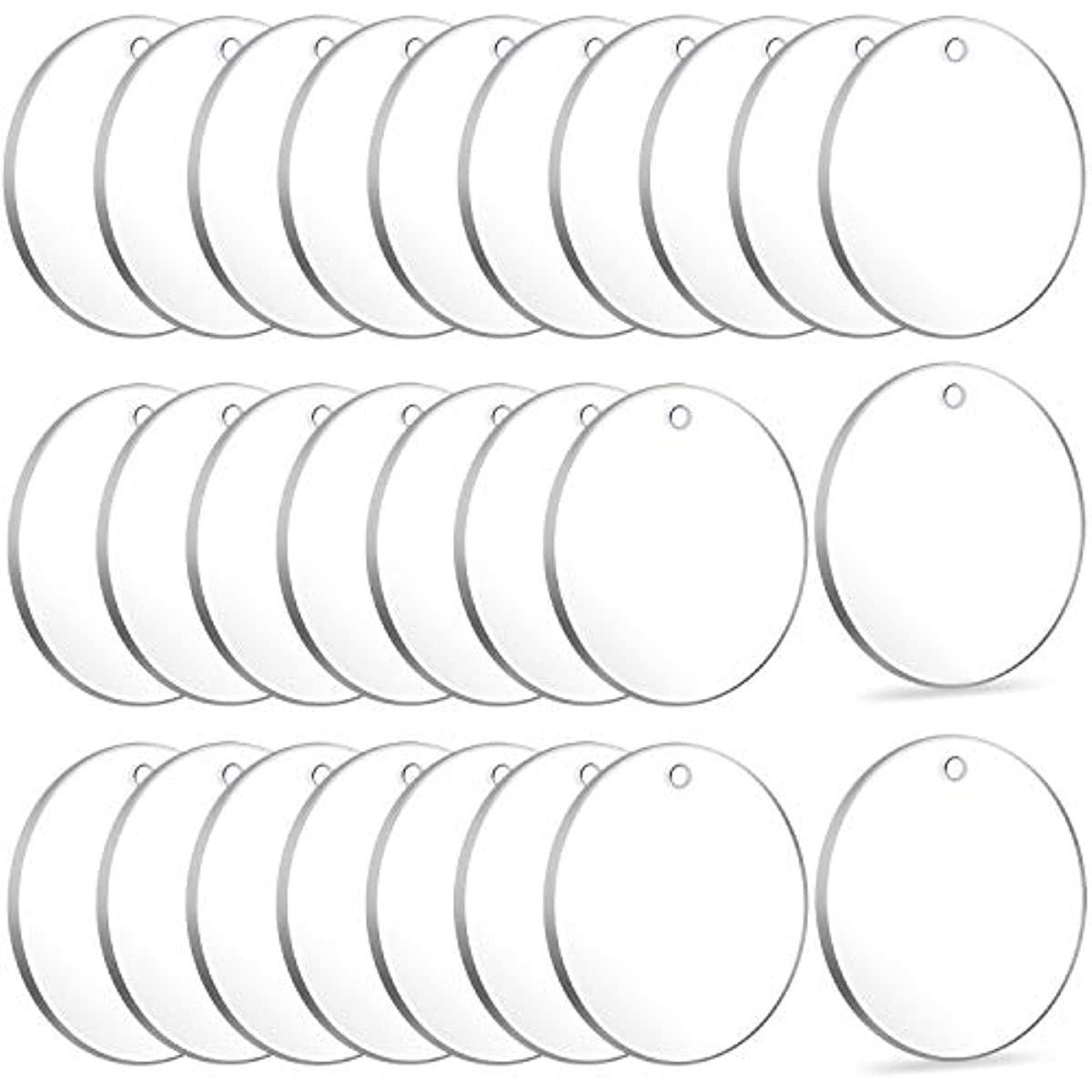 Clear Blank Acrylic Round Discs for DIY Crafts, Christmas Ornaments, Keychains, and Guka Accessories
