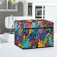 Tropical Floral Print Sewing Machine Dust Cover with Zipper Pocket