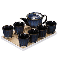 Ceramic Teapot Set with 6 Cups, Heat-Resistant Glazed Teaware for Home Use