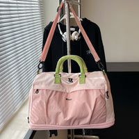 Foldable Wheeled Travel Duffel Bag with Detachable Spinner Wheels, Large Capacity Lightweight Luggage for Women