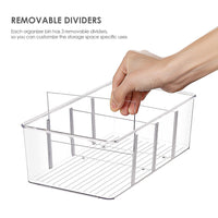 Clear Food Storage Organizer Bins for Pantry, Refrigerator, and Cabinets