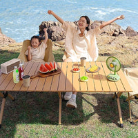Portable Folding Camping Table and Moon Chairs Set for Outdoor Leisure