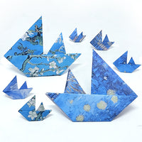 A4 Van Gogh Starry Night Origami Paper for Crafts and Printing, Single-Sided Printed