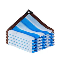 Blue and White Striped Sun Shade Net for Plants, Patio, and Balcony - Thickened UV Protection