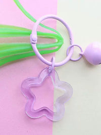 Acrylic Star Bell Keychain for Women's Bags - 2025 New Style Dopamine Aesthetic