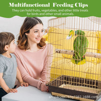 Bird Cage Vegetable Clip Fruit Snack Holder Feeder for Parakeets Cockatiels Conures Canaries