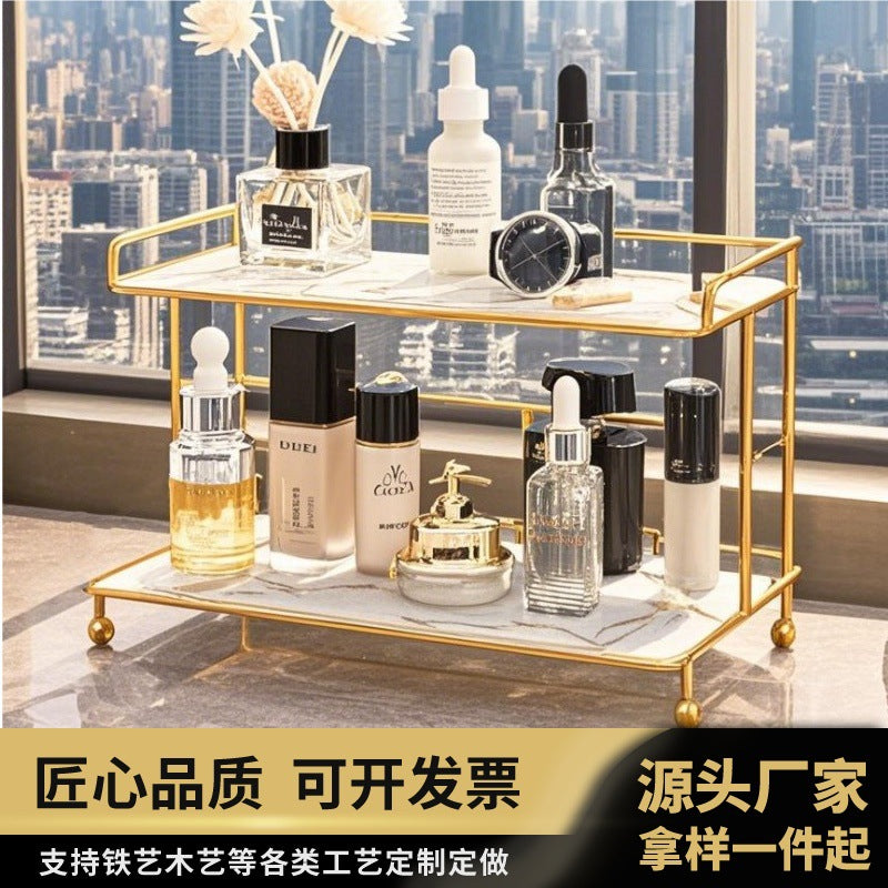 Luxury Multi-layer Bathroom Countertop Organizer Shelf for Cosmetics and Toiletries