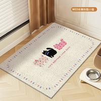 Cartoon PVC Loop Mat for Pets, Scratch-Resistant, Easy-Clean Floor Mat, Litter Area Mat