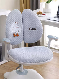 Kids Study Chair Cover Set Non-Slip Elastic Split Design for Student Swivel Chairs