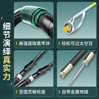 High Carbon Short Section Fishing Rod Ultralight Super Hard Sea Rod with Large Guide Rings