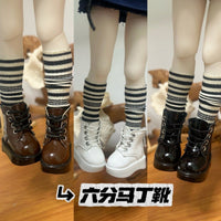 BJD Doll Patent Leather Lace-up Martin Boots for 1/6 Scale Dolls