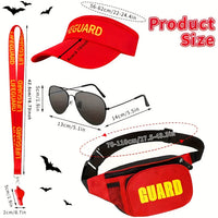 Lifeguard Costume Accessory Set for Adults - Beach Pool Halloween Cosplay Party
