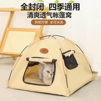 Pet Stroller Tent Cat House Outdoor Breathable Enclosed Kennel for All Seasons