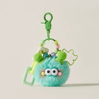 Cute Blushed Coal Ball Plush Bag Charm Keychain