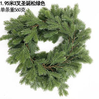 Christmas Pine Needle Garland Vine for Door and Wall Decoration