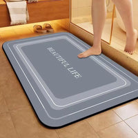 Modern Minimalist Diatomaceous Earth Bath Mat for Shower and Bathroom, Quick Dry Non-Slip Absorbent Mat