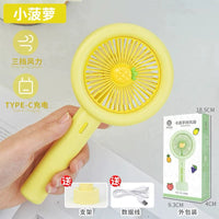 Portable USB Rechargeable Mini Handheld Fan with Desktop Stand, 3-Speed Quiet Operation