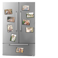 Magnetic PVC Soft Photo Frame for Refrigerator, Nail-Free, Glue-Free, White Right-Angle Photo Pocket Home Decor