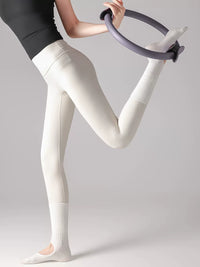Unisex Solid Color High-Top Non-Slip Yoga Pilates Barre Socks with Silicone Grips
