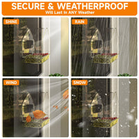 Large Acrylic Suction-Cup Outdoor Bird Feeder Transparent Pet Bird House