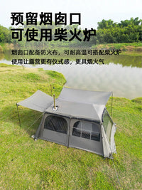 Ancient Wilderness Villa Tent Outdoor 1-Room 1-Hall Camping Automatic Quick-Open Car Tail Ridge Tent with Enclosure