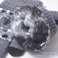Christmas Reindeer Touchscreen Gloves for Men - Windproof Warm Knit Acrylic