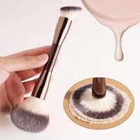 Dual-Ended Loose Powder & Contour Brush - Soft Bristle Setting Powder & Shading Brush for Face