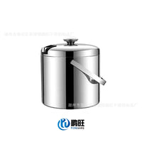 Double-Walled 304 Stainless Steel Ice Bucket with Lid and Handle for Champagne & Wine