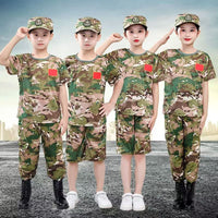 Kids' Camouflage T-Shirt & Pants Set for Summer Camp & Military Training