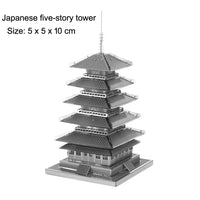 3D Metal Puzzle Building Series Model Kit - Eiffel Tower, Lighthouse, White House, Sleeping Beauty Castle