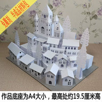 3D Paper Craft Castle Village Model Kit for Students