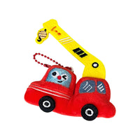 Cartoon Plush Construction Vehicle & Monster Keychain Pendant for Bags and Keys