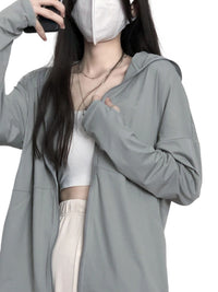 Women's UPF 50+ Sun Protection Hoodie - Ice Silk, Thin, Long Sleeve, UV Resistant, Breathable Cardigan for Outdoor Summer