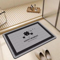 Clover Diatomaceous Earth Bath Mat, Non-Slip Quick Dry Absorbent Floor Mat for Bathroom
