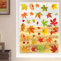 Autumn Maple Leaf Window Clings for Thanksgiving & Fall Decor