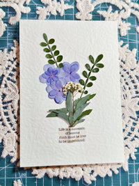 Dream Garden Handmade Pressed Real Flower Birthday Wedding Vow Gift Card