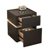 Smart Nightstand with Integrated Safe, Wireless Charging, and Storage for Bedroom