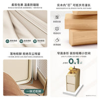 Cream Style Bedside Table, Small Mini Ultra-Narrow Luxurious Wood Bedside Cabinet