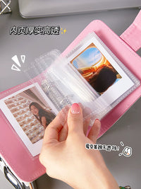 PU Leather Card Holder Album with Magnetic Closure for Small Cards, Dustproof, Cute Cartoon Design