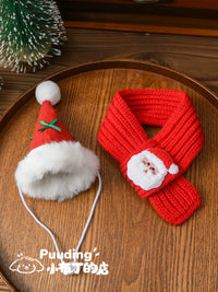 Christmas Pet Hat and Scarf Set for Small Dogs - Festive Maltese & Yorkshire Terrier Outfits