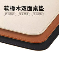 Large Thickened Waterproof PU Leather Desk Mat with Cork Base for Office and Home