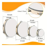 Orff Kids Percussion Tambourine Hand Drum Toy with Polyester Skin for Dance Props