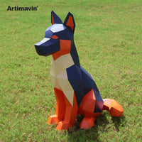 German Shepherd 3D Papercraft Model Kit - DIY Police Dog Paper Art
