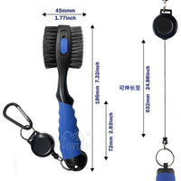 Golf Club Cleaning Brush with Retractable Clip, Dual-Sided Groove Cleaner for Golfers