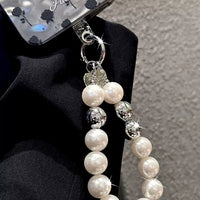 Handmade Pearl Beaded Wrist Strap Lanyard for Phone Case & Keychains