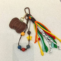 Creative Pumpkin Wool Felt Keychain Pendant DIY Phone Charm Braided Rope Keyring