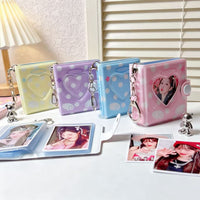 Mini Photo Album Keychain with Bowknot and Heart Cutout for 2-inch Photos