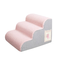 BLOBLO Pet Ramp Stairs Striped Cute Style Washable Sponge Pet Ladder for Beds