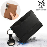 RFID Blocking Travel Passport Holder with AirTag Case, Multi-functional Large Capacity Passport Wallet